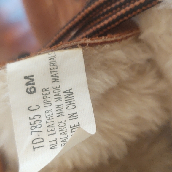 Amanda Smith Brown Leather/Suede Combat Boots with Faux Fur Trim Sz 6 - Picture 9 of 9